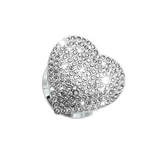 Heart-Shaped Car Engine Start Button Cover Bling Interior Decor White