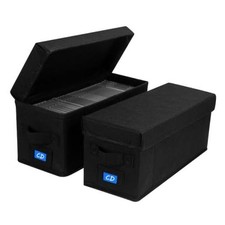 CD Case Holder with Handles and Lid CD Storage Box with External CD-2PACK