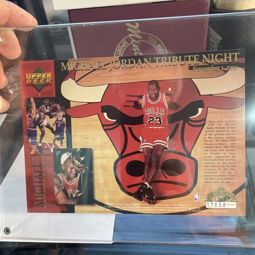 Michael Jordan Tribute Night 1994 Upper Deck 5x7" Card 17658/18,000 - Picture 4 of 6