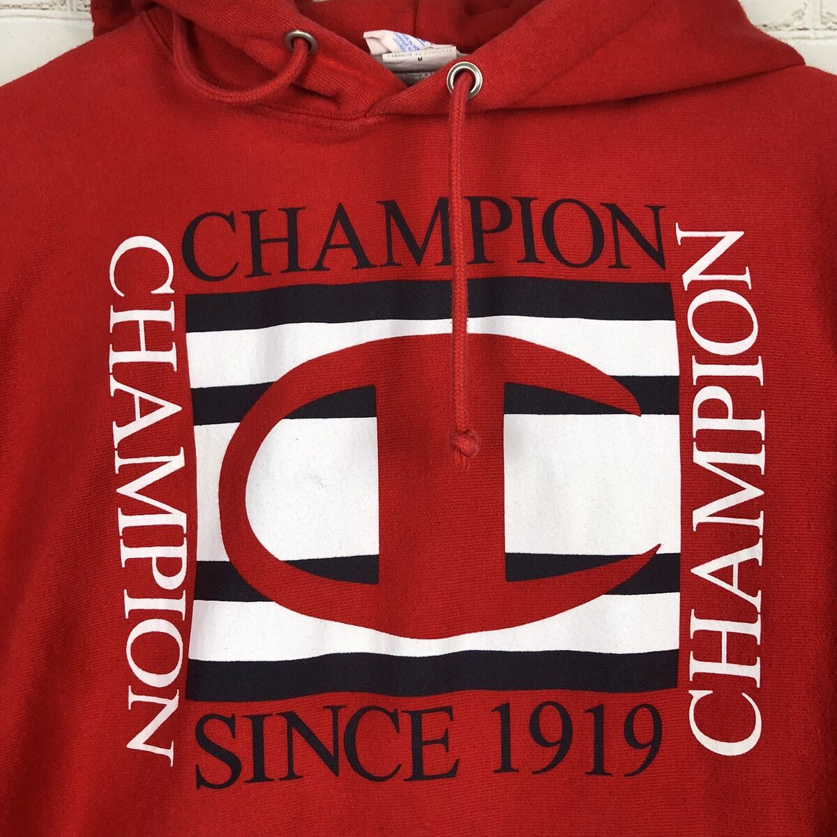 Vintage 90s Champion Reverse Weave Hoodie Medium Red Spell Vintage 90s Champion Reverse Weave Hoodie Medium Red Spell
