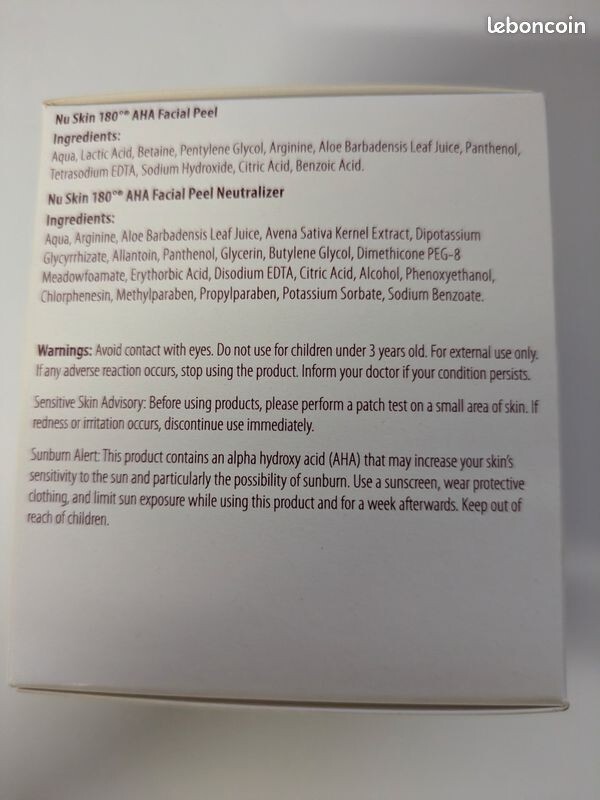 Peel AHA Nu Skin 180 et son neutralisant pour un soin visage anti-âge complet