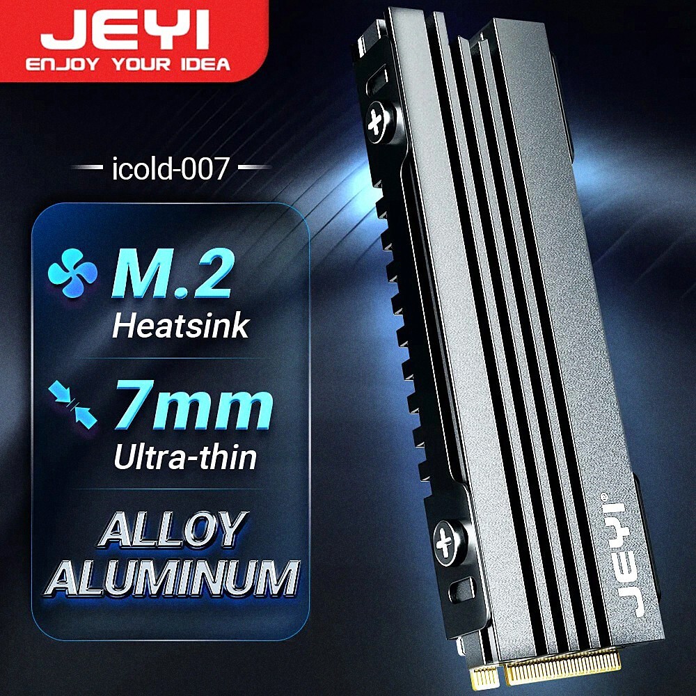 JEYI SSD Heatsink, NVME NGFF Cooling Aluminum Cooler Radiator