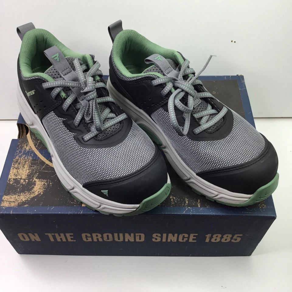 Women's JumpStart Low EnergyBound Carbon Safety Toe Work Shoe Grey/Jade - E09502 - Image 2 of 4