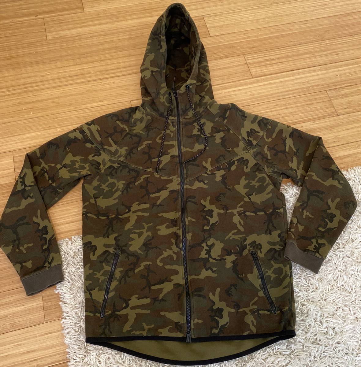 pakistaní Decorar enlazar Nike Tech Fleece Windrunner Camo Green Brown Black 694004-355 Size L Large  | eBay