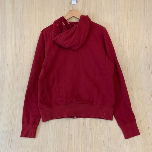 VTG Nike Hoodie Youth Large Red Long Sleeve Zip Up Grey Tag Boy's Y2K Sportwear - Picture 12 of 15