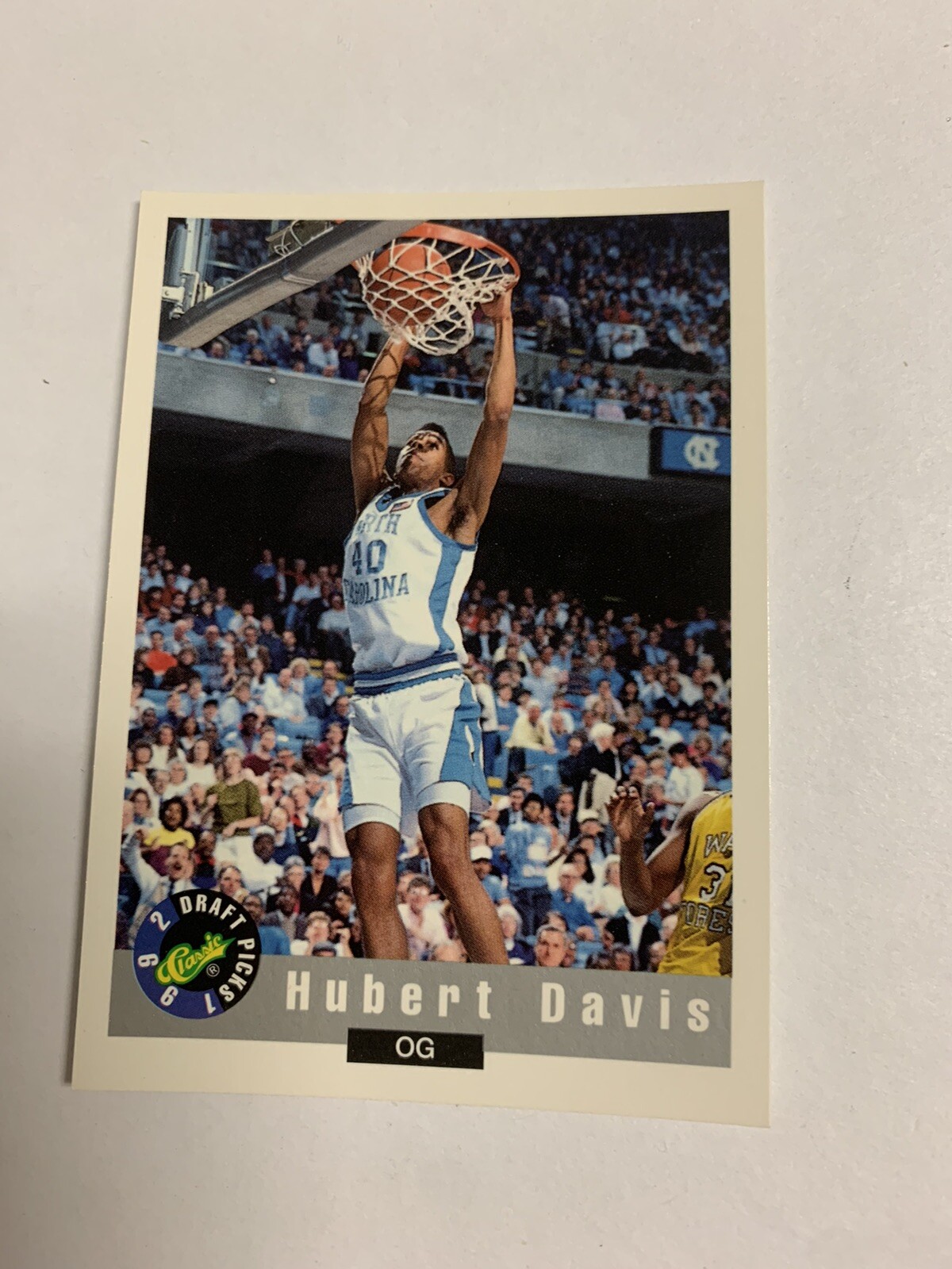 1992 Classic Draft Pick Hubert Davis UNC