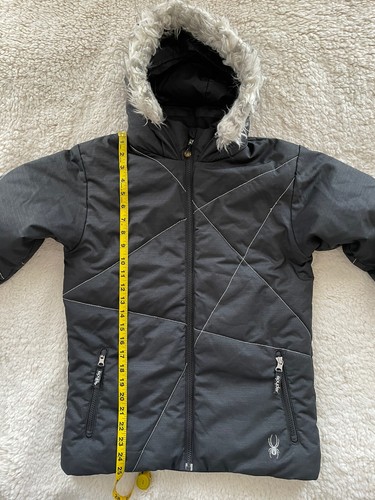 SPYDER Spylon XT 5000 Youth Sz 16 Hooded Jacket Black Silver Ski/Snowboard - Picture 10 of 12