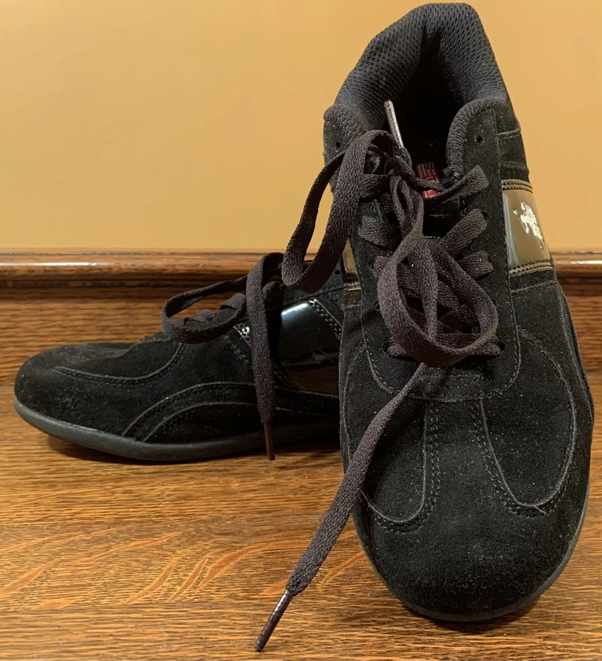 US Polo Assn ALEXIS Negro Gamuza Tenis Mujer Zapatos Informales EE. UU. 8 M UK 5.5 EU 39 Foto 2 de 4