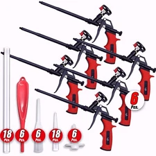 Insulation Expanding Spray Foam Gun (6 Insulation Guns +  54Extenders) 6 Pack