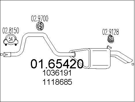 Silencieux arrière Ford Mondeo II 1.8 TD en acier renforcé premium