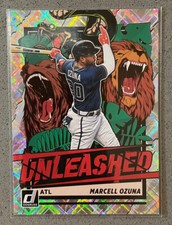 2021 Panini Donruss Baseball #UNL11 Marcell Ozuna Silver Unleashed Insert Braves