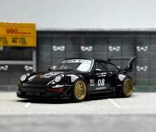 GB 1:64 Black RWB 964 #8 Racing Sports Classic Model toy 