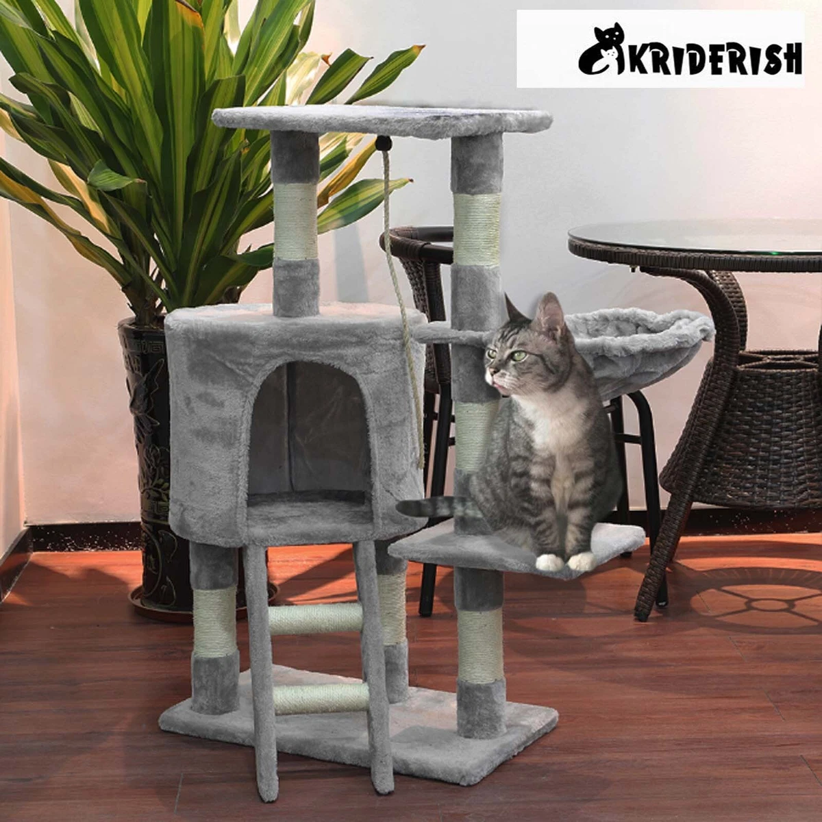 Cat Tree Hammock Style Scratch Posts Kitten Activity Centre Pet Scratching Tower