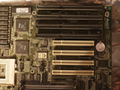 Placa madre Socket 5 AT AMI APOLLO 728 MG9148 PCI ISA EDO funcionando - Imagen 8 de 10