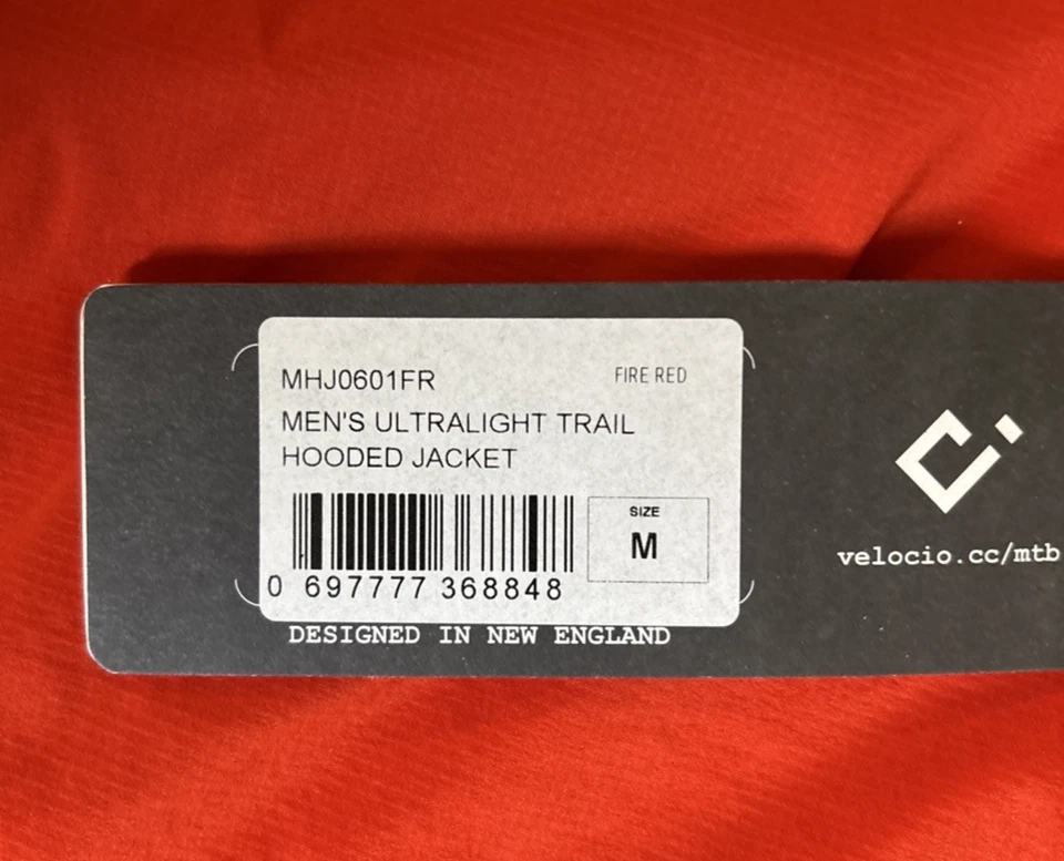 Chaqueta con capucha Velocity Ultralight Trail para hombre rojo fuego mediana Foto 3 de 4