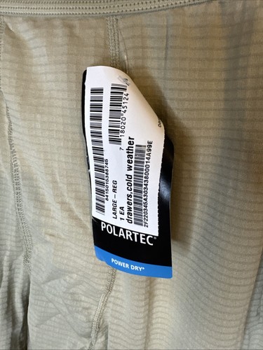 New Large Regular Military Thermal Fleece Brown Men Pants Waffle Knit 6162 - Picture 2 of 4