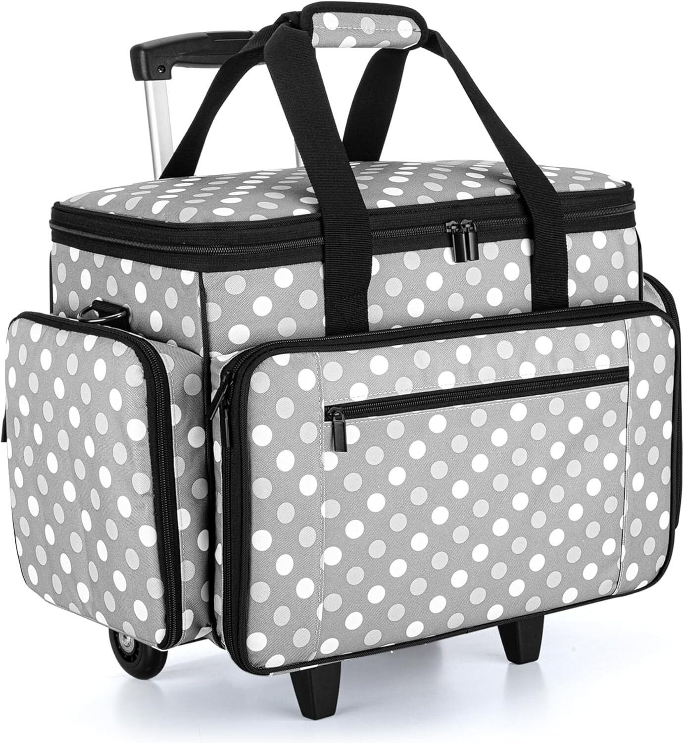 Sewing Machine Case with Detachable Dolly, Rolling Sewing Machine Tote with-image