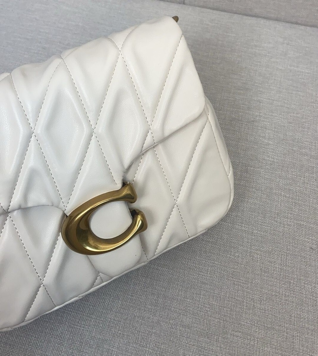 COACH Times Square Tabby Shoulder Bag Quilted CW629 Chalk