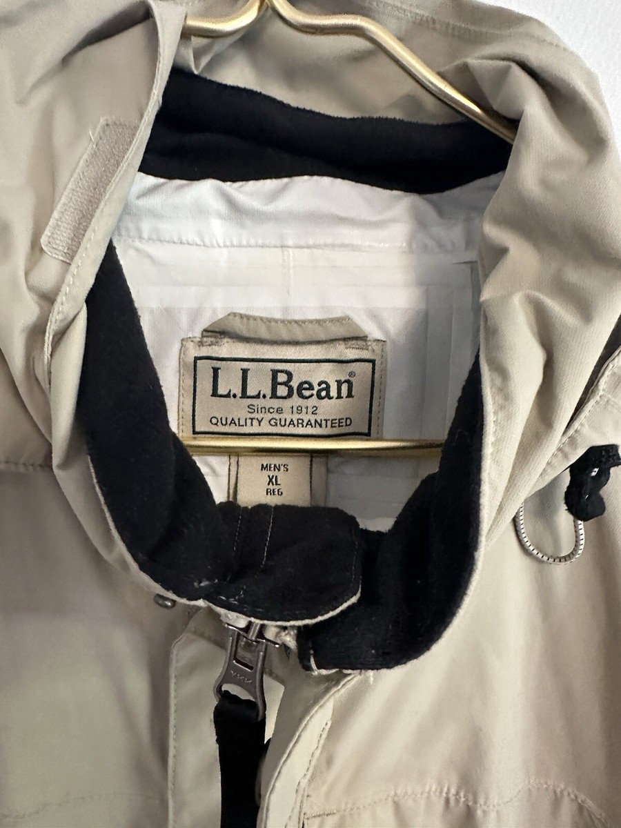 L.L.Bean rain jacket 0 DSX1 mens Beige XL stowaway 3312