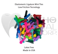 ELASTIC LIGATURE MINI TIES (Set x 10) Latex Free in USA Orthodentalusa Corp