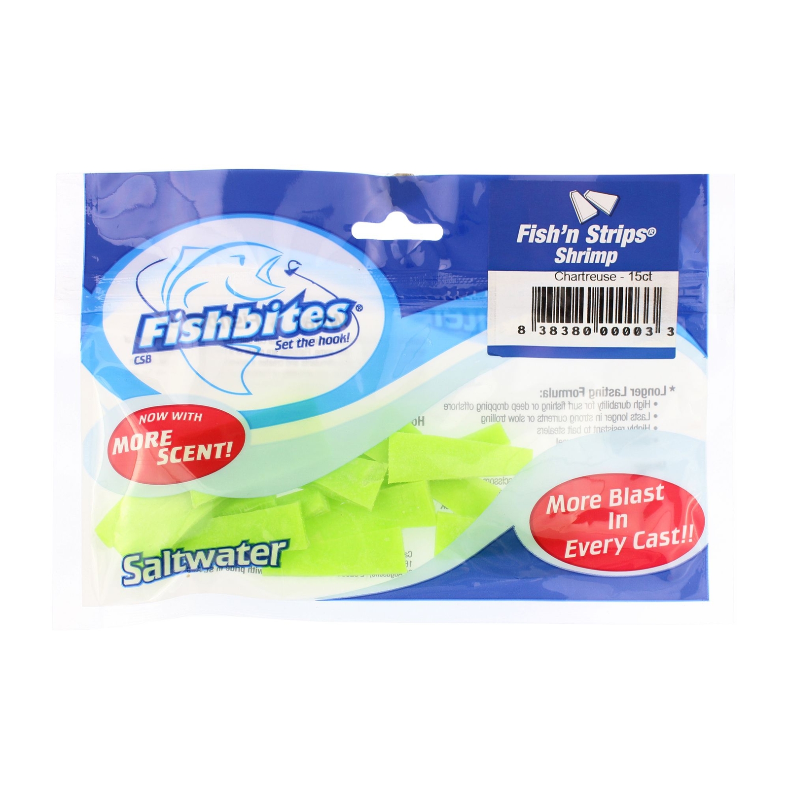 Fishbites 00005 Stripsshrimp 15ct Orange Trout Fishing Prepared Bait