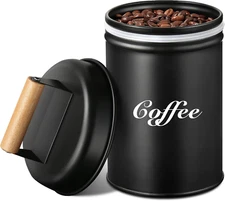 GMISUN Coffee Canister, 33 Fl Oz/1L Black Grounds Container for Station, Airtigh