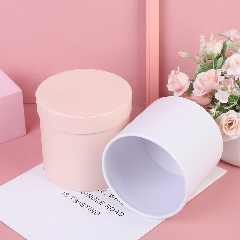1 PC Round Flower Paper Boxes Hold The Bucket Gift Packaging Box Party