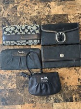 Lot Of 5 Coach Wristlet Black, Signature Handbags Wallet   