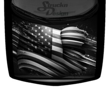 Grey American Flag Abstract Grunge Truck Car Hood Wrap Vinyl Graphic Decal 58x65