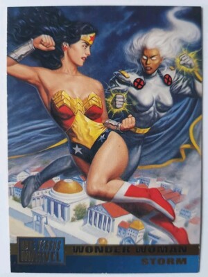 1995 Fleer DC vs. Marvel Comics #37 Wonder Woman Storm Rival Card