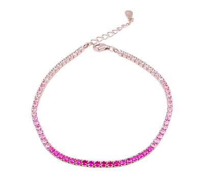 Tennis Armband 925 Silber Farbverlauf Zirkonia mit Kletterfarbe