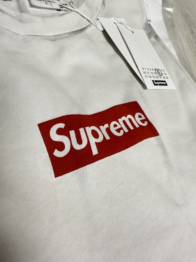 Supreme x Maison Margiela MM6 Box Logo Tee White Men - The Supreme x Maison Margiela MM6 Box Logo Tee White Men - The