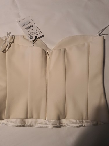 Zara Bustier With Sweetheart Neckline Cream Size S - Picture 4 of 9