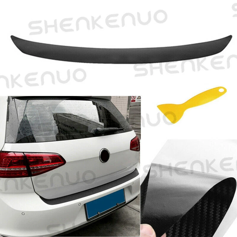 Car Accessories Rear Bumper Trunk Tail Lip Protect Carbon Fiber Stickers Black Foto 2 de 4