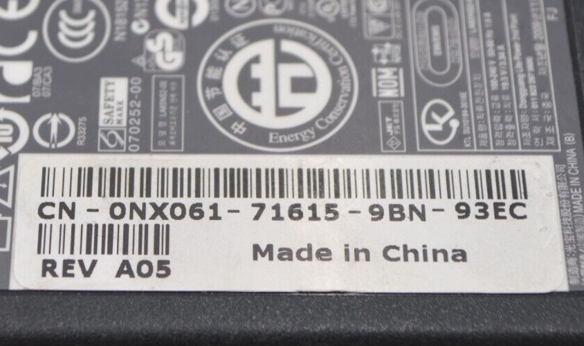 Dell AC Adapter PA-1650-02DD- LA65NS2-01 - P/N:928G4 19.5v 3.34a 65W