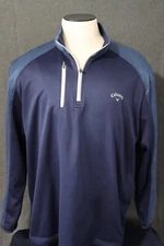 Callaway Mens 1/4 Quarter Zip Tech Fleece Long Sleeve Pullover Blue Size XXL