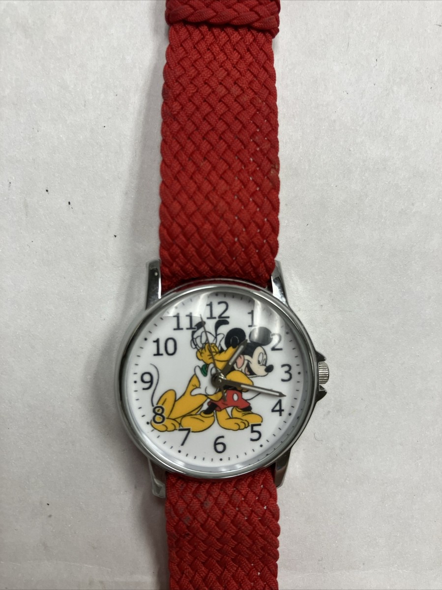 Disney Watch By Best Audrey Mickey Mouse Hugging Pluto Vintage 