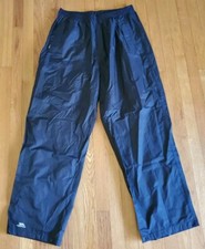 TRESPASS Qikpac Pants Mens Sz XXL Black Waterproof Hike Outdoor Tres Tec Jogger