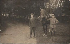 RPPC Postcard Boys Wearing Suits Sitting on Horse 1909