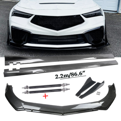 Carbon Fiber Front Bumper Lip Chin Spoiler For Acura Integra Side Skirt Body Kit