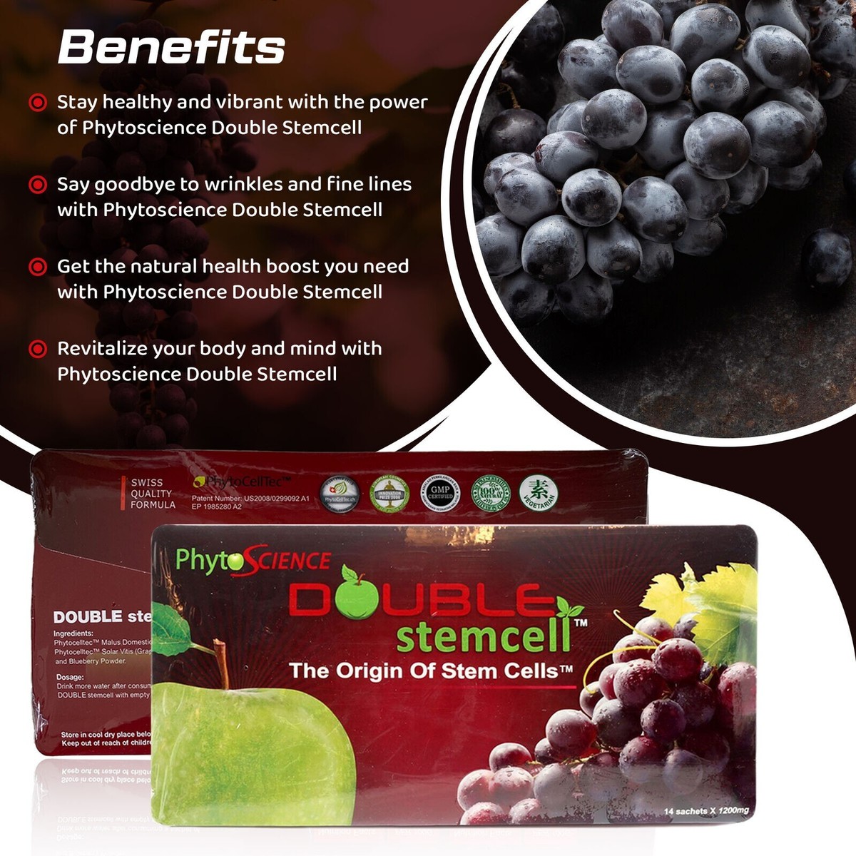 Phytoscience Double Stem Cell STC30 - Traitement Anti-âge Et Acné, 1 à 30 Paquets