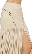 Western Faux Suede Fringe Skirt Womens Boho Cowgirl Festival Rodeo Queen