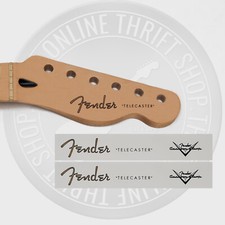 Fender Tele Waterslide Guitar Neck Headstock Decals with CS Logo Set of 2 