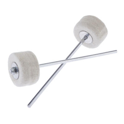 2 Stück Percussion Stick Strike Bass Drum Beater Mallet, 7,87 Zoll x 1,96 Zoll, weiß