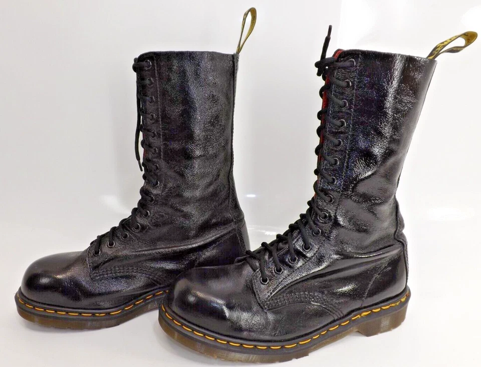 Botas Dr. Martens Puntera de Acero Gamuza Crackleada - Hechas en Inglaterra - EE. UU. = Damas 10 / Hombres 9 Foto 3 de 4
