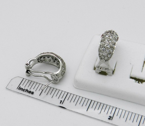 PENDIENTES OMEGA TRASEROS HECHOS A MANO ORO SOBRE PLATA CIRCONITA CÚBICA NUEVOS EN CAJA # SE13 - Imagen 4 de 4