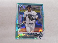 2021 Bowman Chrome Draft Aqua Lava Refractor #145 Julio Rodriguez 124/199