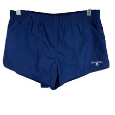 Vintage Spalding Decked Out Swim Trunks Navy Blue Athletic Shorts Mens Small