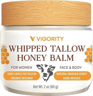 Vigority Whipped Tallow Honey Balm Moisturizer Manuka Honey Balm 2oz BB 03/2028