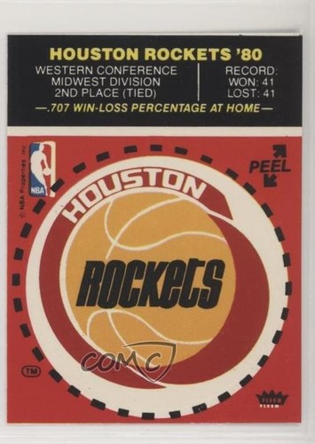 1980-81 Fleer NBA Basketball Team Stickers - Houston Rockets Red ...